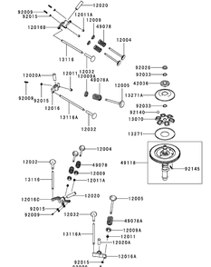 Kawasaki Fx850v-As00 Valve And Camshaft Diagram and Parts List for S6031-KW 53AI8DU6050-31HP Cub Cadet Lawn Tractor